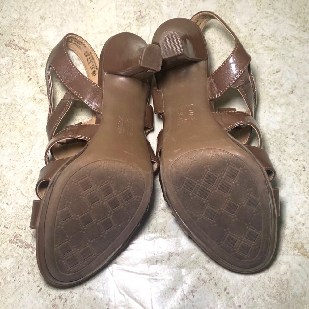Naturalizer Brown Strappy Open-Toe Heeled‎ Sandals Size 8.5 CottageCore Casual - Picture 9 of 11